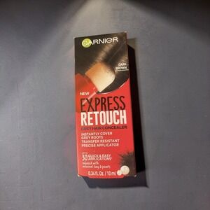 Garnier Express Retouch Gray Hair Concealer Dark Brown - RARE, HTF! DAMAGED BOX!